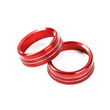 2pcs Centre Console Radio Volume Tune Switch Control Knob Surrounding Ring Decoration Covers Compatible with Ford Mustang 2015-up (Red)