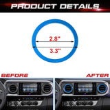 Sporty Blue Alloy Air Vent Inner Outlet Ring Cover For Toyota Tacoma 2016-2023