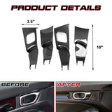 4Pcs Carbon Fiber Pattern Door Handle Bowl Cover Trim For Honda Civic 11th Gen