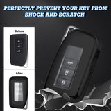 Black Soft TPU Full Protect Smart Remote Control Key For Lexus NX RX 250 GS IS RC 300