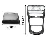 for Mercedes Benz C Class Carbon Fiber Pattern Center Console Gear Shift Panel Cover Trim, Central Control Panel Frame Decorative Sticker Fit for Mercedes Benz C Class W205 / GLC Class W253 2015-2018 (Long Wheelbase, Without Clock / With Clock)