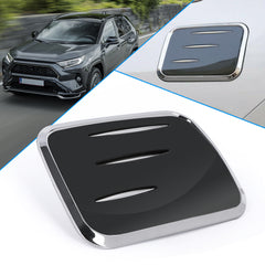 Auto Rear Stainless Steel Fuel Filler Gas Tank Cap Cover Trim For Toyota RAV4 2019-2024, Black & Chrome