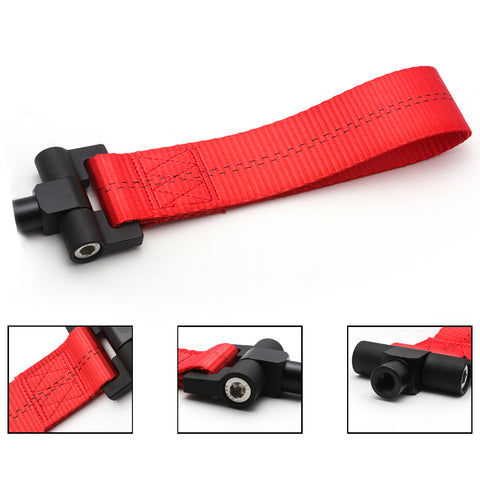 Blue / Black / Red JDM Style Tow Hole Adapter with Towing Strap for Porsche Panamera 970 Carrera 911 991