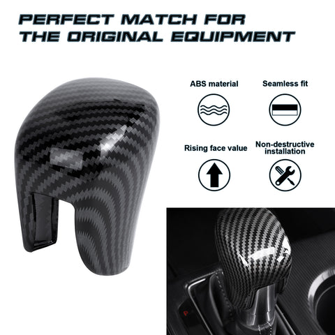 Carbon Fiber Style Gear Shift Knob Cap Overlay Molding for Honda Civic 11th Generation 2022 & 10th Gen Honda Accord 2018 2019 2020 2021