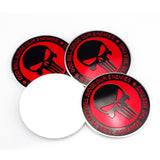 4 x 56.5mm Punisher Rock Skull Emblem Car Wheel Center Cap Decor Cover Sticker