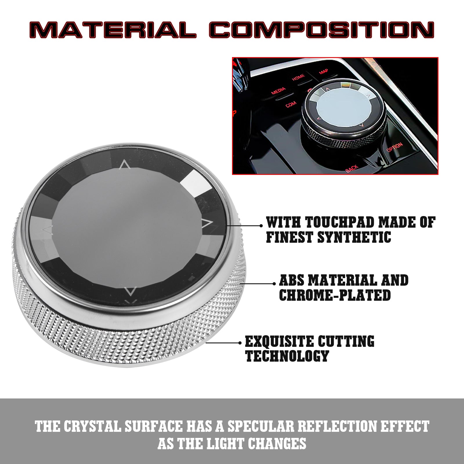 Mankaleilab 4 Stück Crystal Controls Schaltknauf Idrive Multimedia  Controller Knopf Startknopf für BMW 1 2 3 4 8 Z4 X5 X6 X7 (Logo ColorMM) :  : Auto & Motorrad