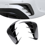 Carbon Fiber Texture Side Rear Bumper Lower Spoiler Air Vent Cover Trim For BMW 3 Series G20 2019-2021