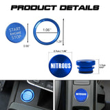 Blue Aluminum Engine Start + Cigarette Lighter NITROUS Button Trim For Audi A4