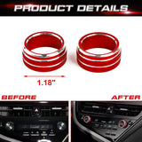 2x Center Console Air Condition Knob Switch Ring Cover For Toyota Camry 2021-up