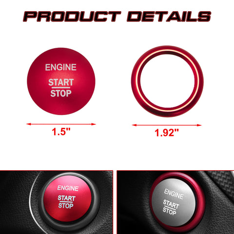 1 Set Red Engine Ignition Button Decoration Cover For Mercedes CLA GLA GLC Class