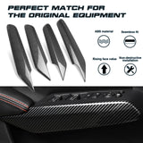 4pcs Carbon Fiber Pattern Window Switch Armrest Cover Trim For Honda Civic 11th