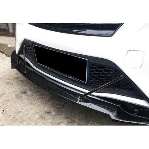 2pc Adjustable 7.87'' Front Bumper Lip Splitter Diffuser Strut Rod Tie Bars Compatible with Most Vehicles [Carbon Fiber Pattern]