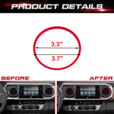 For Toyota Tacoma 2016-2023 Red Air Vent Outer Rings Molding Decoration Cover