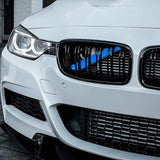 Front Grille Insert Trims Stripes, Front Center Kidney Grilles Trim Compatible with BMW 5 X1 X2 Series F07 F10 F11 F48 F39 (Blue)