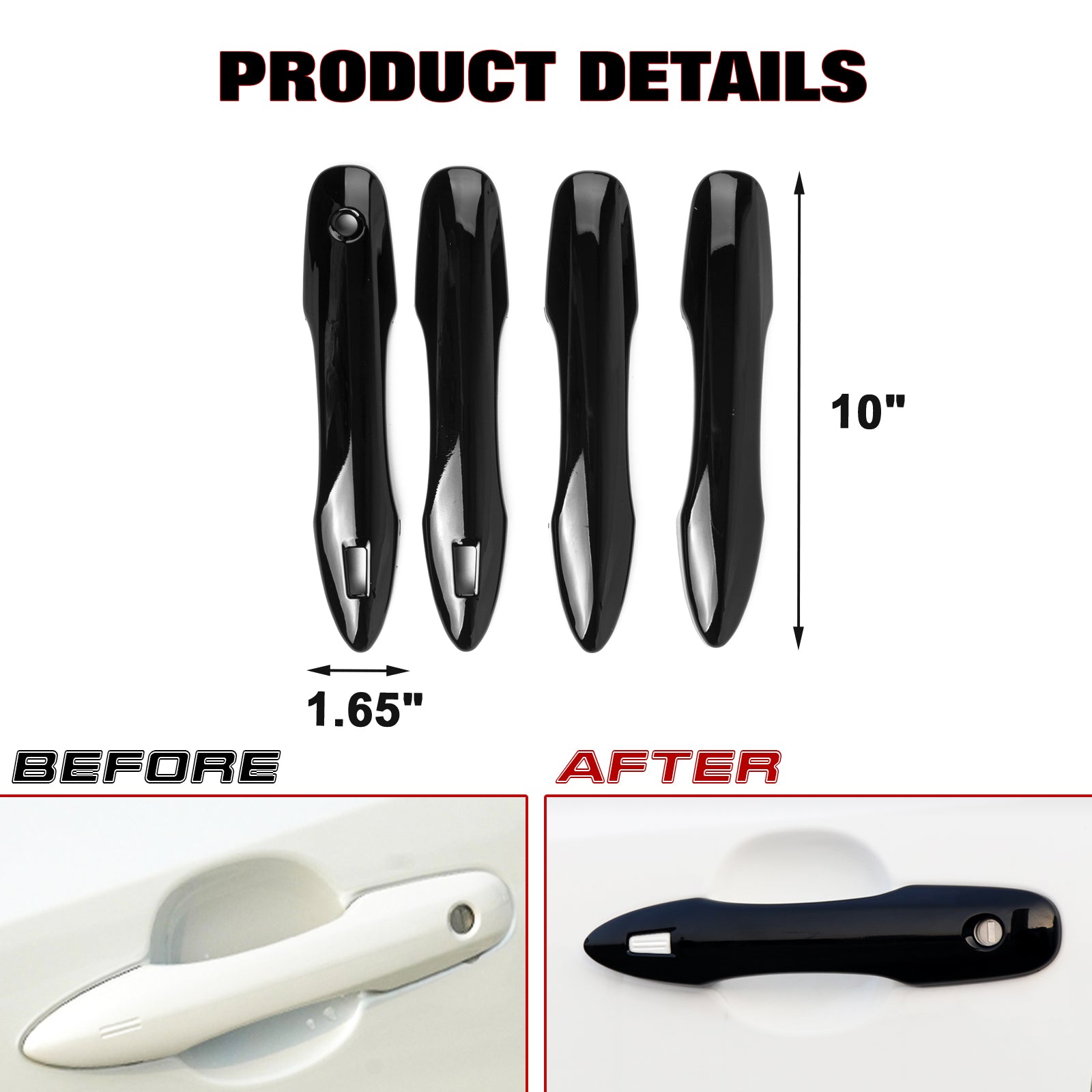 Gloss Black Door Handle Overlay Cover Trim For Toyota Camry Avalon Pri Gloss Black Door Handle Overlay Cover Trim For Toyota Camry Avalon Pri