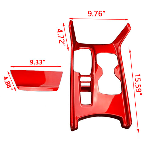 Interior Gear Shift Box Water Cup Holder Panel Cover Trim ABS Red Compatible with Honda Accord 10th Gen 2018 2019 2020 2021