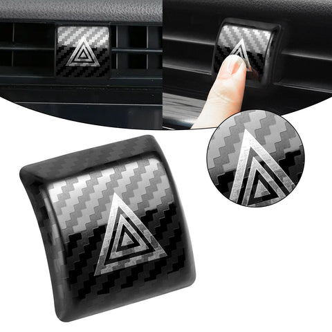 Carbon Fiber Style Stainless Emergency Light Switch Cover Trim For Toyota Camry 2018-2020