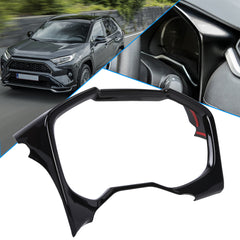 Interior Center Console Dashboard Instrument Frame Moulding ABS Cover Trim For Toyota RAV4 2019-2021, Glossy Black