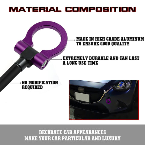 Purple Track Racing Style Anodized Aluminum Tow Hook For Cadillac XLR 2006-2009