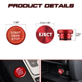 Red Carbon Engine Start + Cigarette Lighter Eject Button Trim For Audi A4 S4 RS4