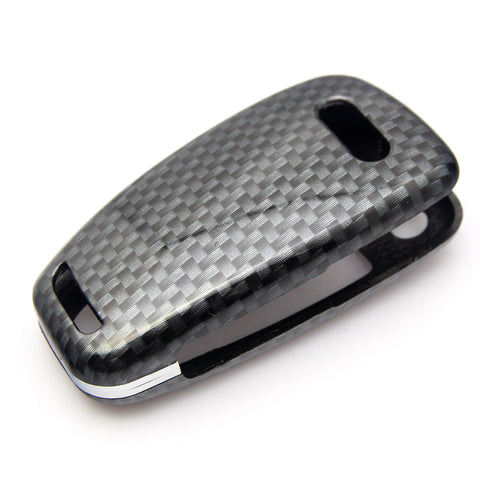 Carbon Fibre Style Key Fob Cover Case Key Shell for Audi A3 A4 A6 A8 TT Q7 S6 3-Buttons Flip Key