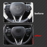 Set Dashboard Instrument AC Control Door Strip Handle Bowl Window Switch Side Air Vent Steering Wheel Overlay Accessories Cover Trim Combo Kit, Compatible with Toyota Rav4 2019-2024