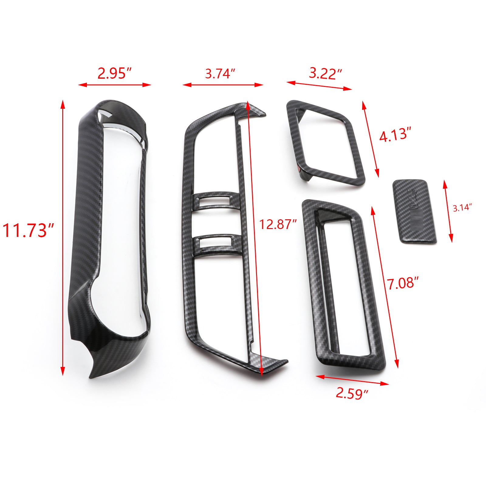Carbon Fiber Climate Control Cover Trim Sticker For Toyota RAV4 2006-2012 (LHD) - Black, Self-Adhesive, Waterproof