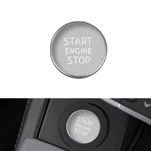 Aluminum RS Style Keyless Start Engine Stop Push Button Stickers Cover Trim Compatible with Audi A4 A5 A6 A7 A8 Q5 S4 S5 S6 S7 S8 RS4 (Silver)