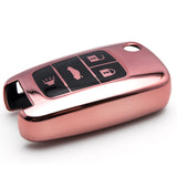 Red / Rose Gold Soft TPU Full Protection Remote Key Fob Case Cover for Chevrolet Cruze Malibu 4-button Flip Key