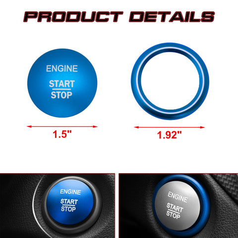 Sporty Blue Alloy Start Stop Button Cover Trim For Mercedes Benz C E CL GL Class