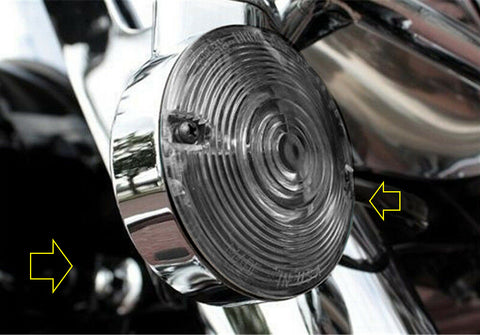 Dark Smoked Turn Signal Light Flat Lens Covers For Harley Davidson Motorcycle