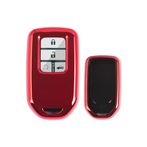 Red TPU Full Protect Smart Key Fob Cover For Honda Accord CR-V Civic 2015-up