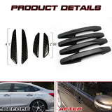 Carbon Fiber Style Door Handle+Door Edge Protect Trim For Honda Civic 8th 06-11