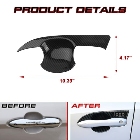 Gloss Black Exterior Door Handle Bowl Cover Frame For Toyota Corolla 2020-2024