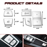 Silver Security Warning Switch Gear Shift Parking Brake Button Cover For BMW F10