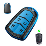 Blue Soft Anti-dust Remote Smart Key Fob Shell Case For Cadillac XT5 2016-2019