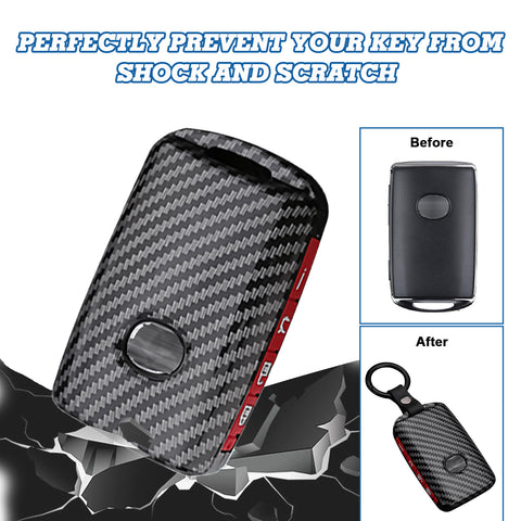 Carbon Fiber Texture Full Protect Keyless Key Fob Cover For Mazda CX-9 2020-21