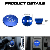 Blue Alloy Engine Start + Cigarette Lighter NITROUS Button Trim For Mazda 3 CX-3