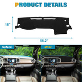 Center Console Dashboard Mat Pre-Cut Non-Slip Sunshield Sun Glare Protector Dash Carpet Pad Black Cover Compatible with Toyota Tacoma 2016-2021