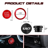 Aluminum Engine Start + Black Cigarette Lighter Eject Button Trim For Audi A4 S4