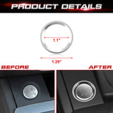 Aluminum Keyless Start Engine Stop Push Button Surrounding Ring Decoration Cover Trim Compatible with Audi A4 A5 A6 A7 Q5, etc (Silver)