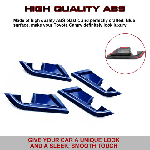 For Toyota Camry 2018-up Sport Blue Door Handle Bowl Cover Trims Dercoration 2X