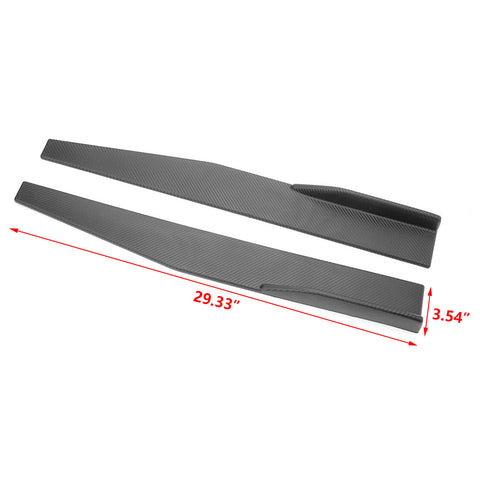 Carbon Fiber Pattern Universal Rear Side Skirt Rocker Winglets Splitters Extensions Diffusers Lip Winglet Body Kit Compatible With Most Cars