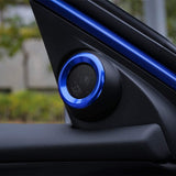 2pcs Glossy Blue Door Audio Speaker Circle Cover For Honda Civic 10th 2016-2021