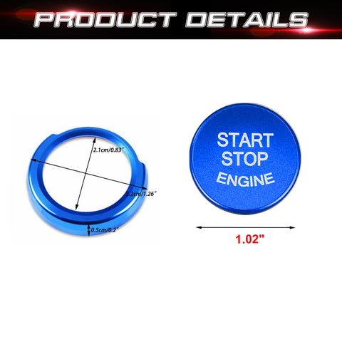 Sporty Blue Engine Start Stop Button Ring Cover for BMW 1 2 series F20 2014-up