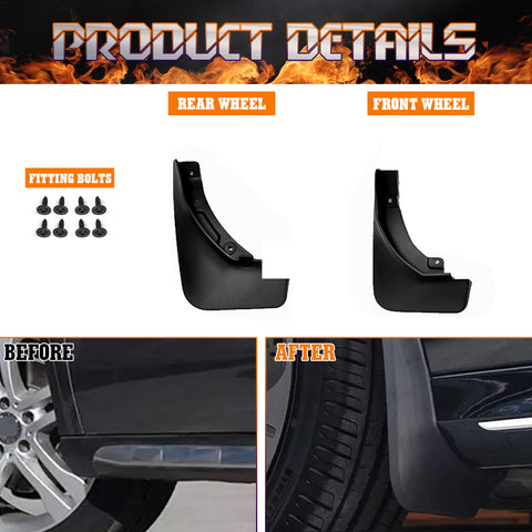 Front and Rear Fender Flares Mud Flap Splash Guard Set For Ford Escape 2020-2024