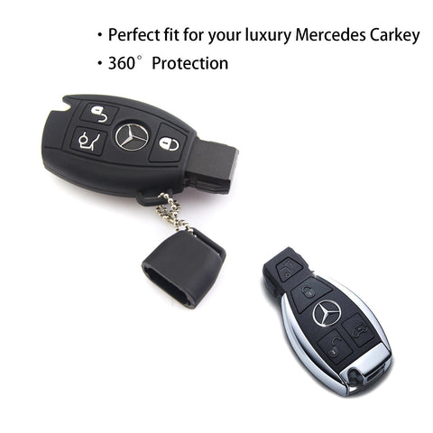 Black Soft Rubber Remote Smart Key Cover Holder Key Fob Shell Case for Mercedes C E R S M GLK CLA CLK CLS SLK