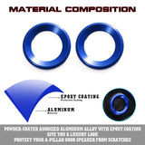 2pcs Glossy Blue Door Audio Speaker Circle Cover For Honda Civic 10th 2016-2021