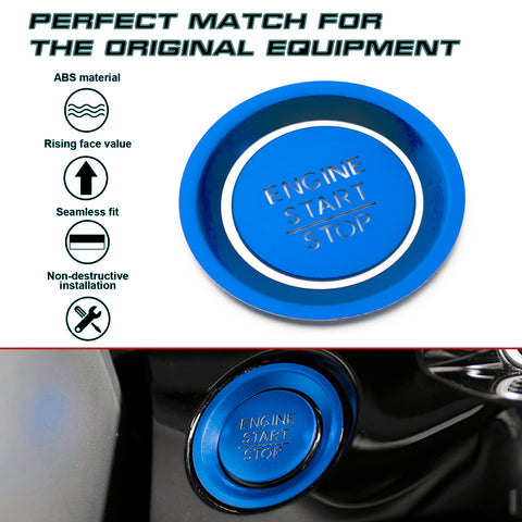 JDM Blue Ignition Start Stop Button Cover Trim For Honda Civic 11th Gen 2022-up