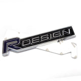 Silver/Black Metal R-Design Letter Emblem Trunk Lid Side Fender Decal Badge for Volvo